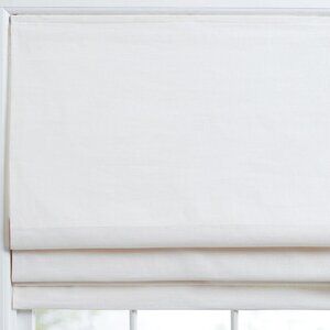 Pottery Barn SET OF TWO Emery Linen Cordless Roman Shades White 32" x 64" l/f